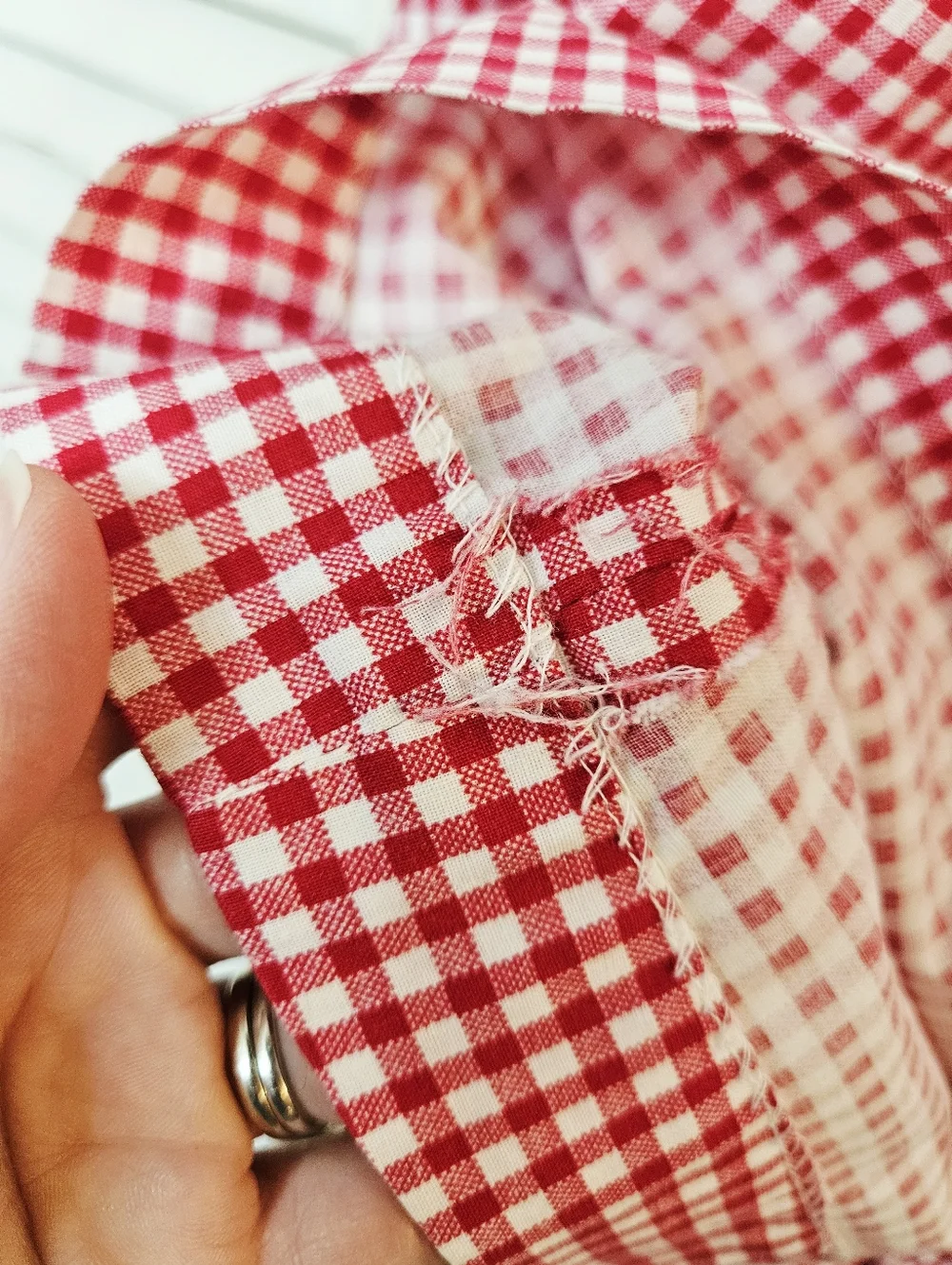 Vintage 70s The Cottager Pointed Collar Button Up Blouse Patch Pockets Small - Picture 14 of 16